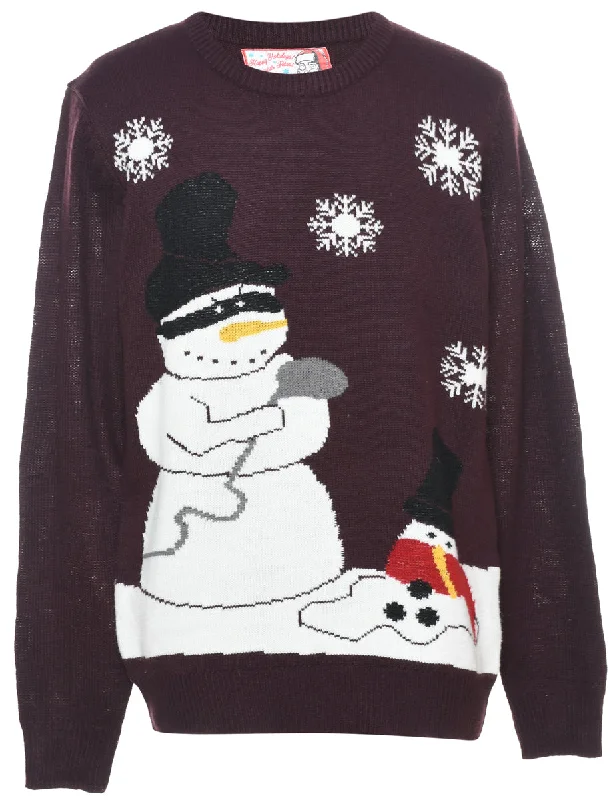 Snowman Christmas Jumper - L Rugged Women's Outdoor 