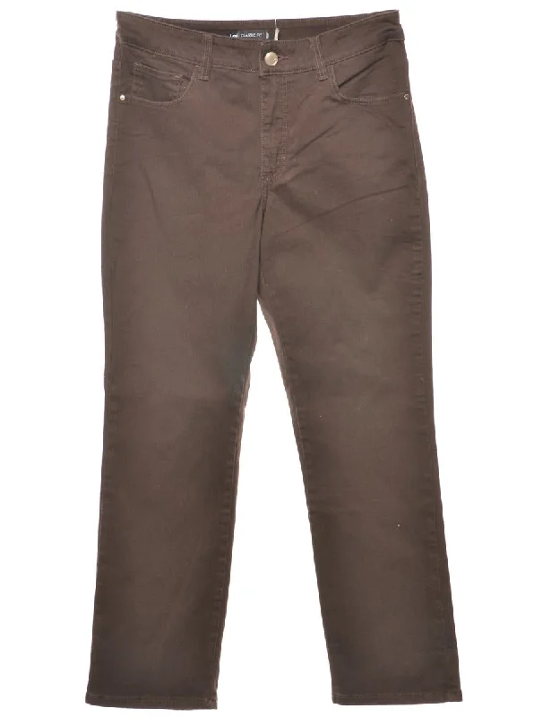 Dark Brown Lee Straight-Fit Jeans - W31 L28 Artistic Women's Avant - 