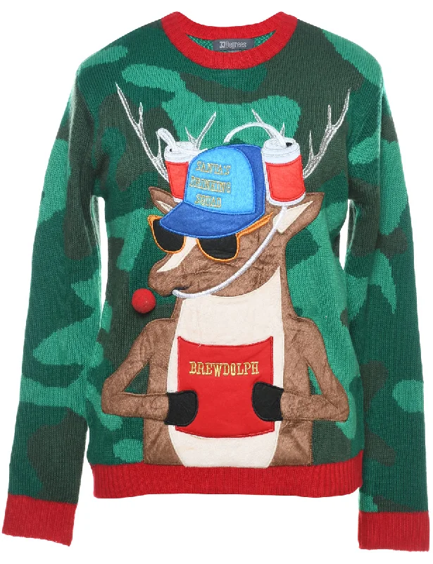 Reindeer Christmas Jumper - S Artistic Women's Avant - 