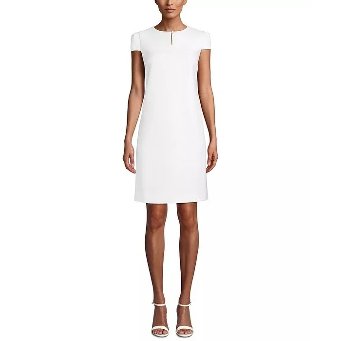 Anne Klein Women's Crepe Sheath Dress White Size 6