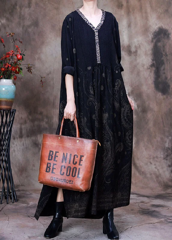 Black side open Patchwork Velour Long Dresses Spring Gym