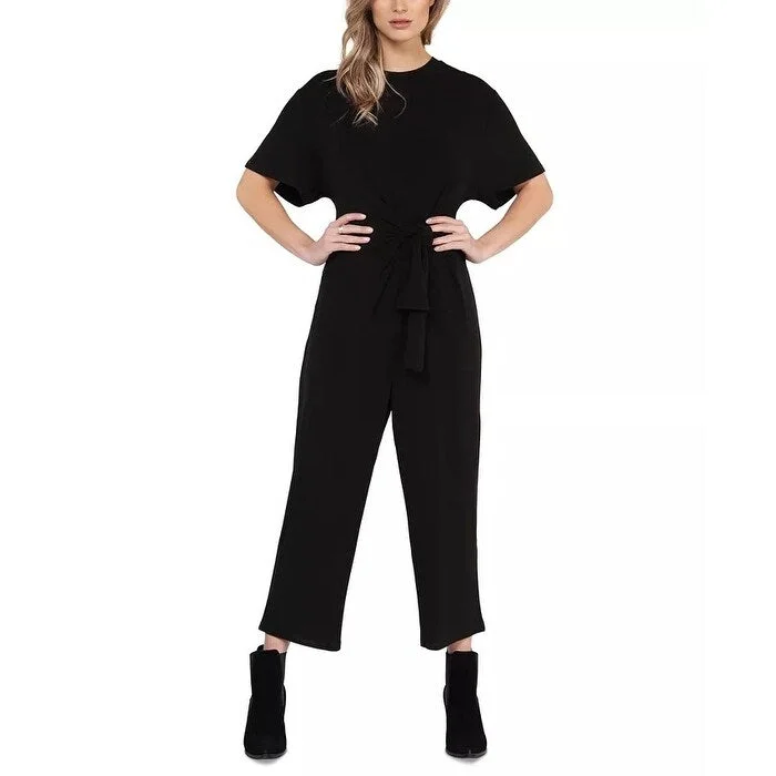 Black Tape Women's Knot-Front Culotte Jumpsuit Black Size Extra Small - XS