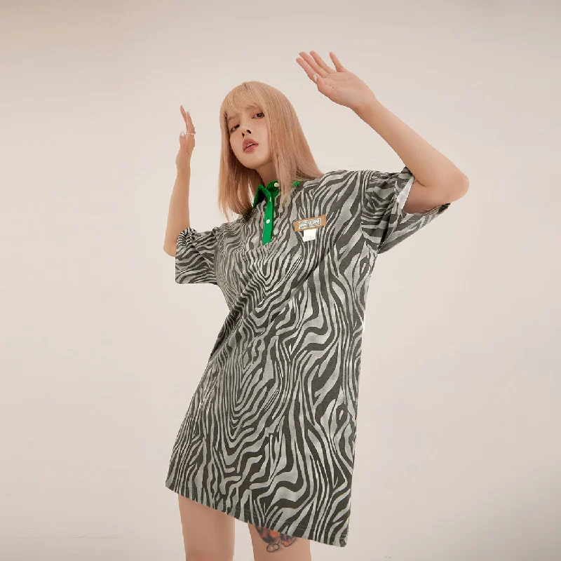Zebra Loosefit T-Shirt Dress Refined Women's Velvet