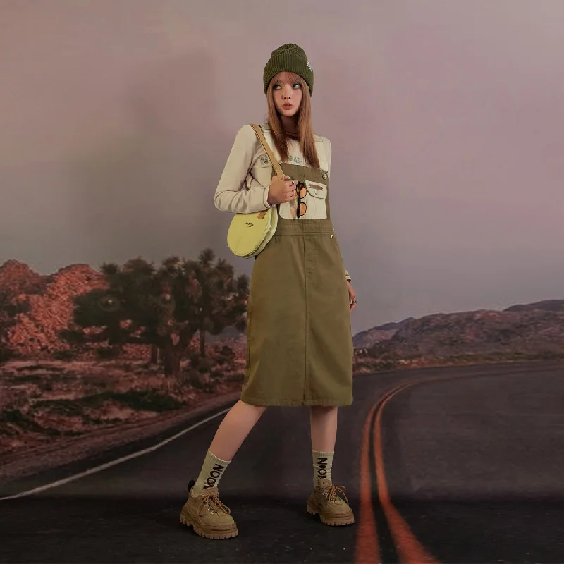 Noe Front Pocket Overall Dress Traditional Women's Wool