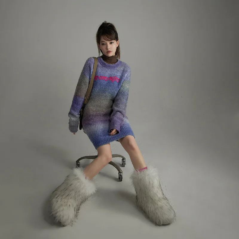 Gradient Knit Dress Relaxed Women's 