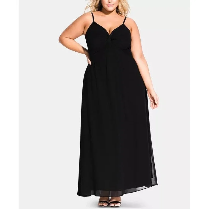 City Chic Women's Plus Ambrosia Maxi Dress Black Size 18W