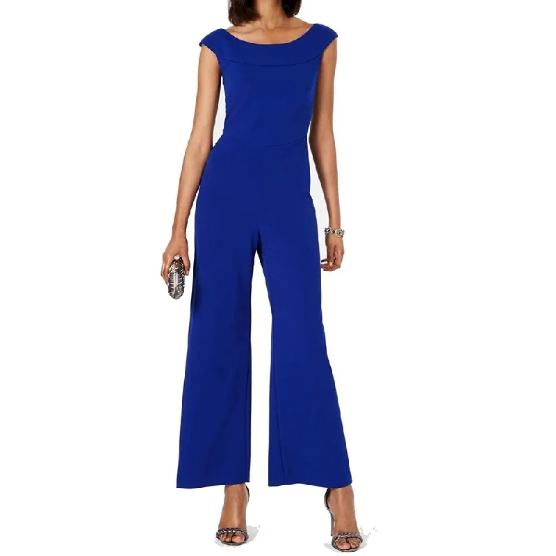 Connected Women's Wide-Leg Jumpsuit Med Blue Size 14