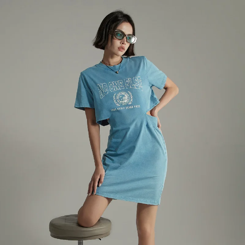 Vintage Side Slit Dress Laid - back Women's Style