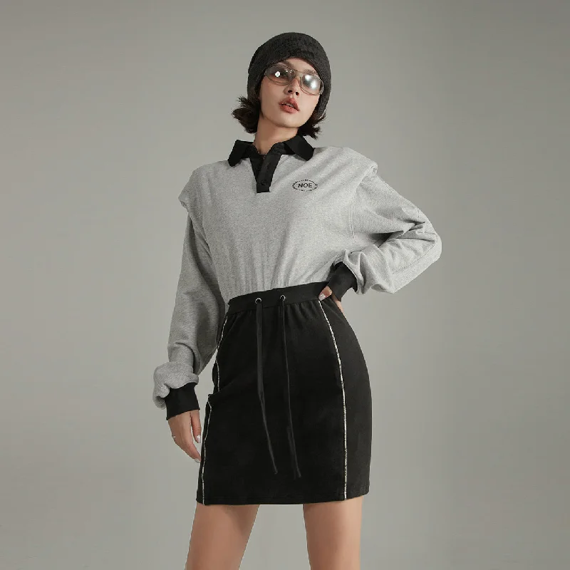 Contrast Color Polo Neck Dress garde