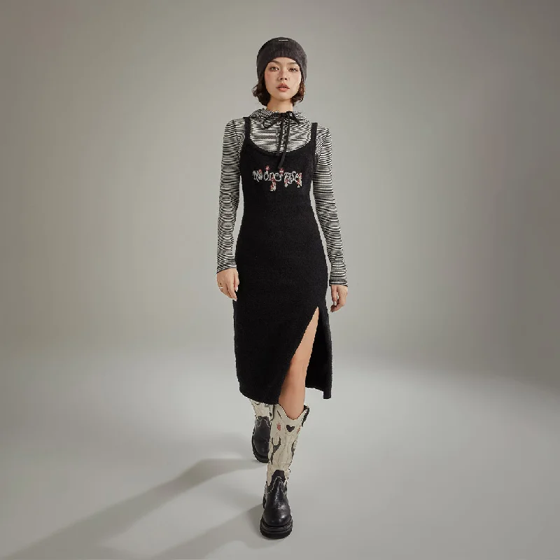 Logo Slit Bustier Dress Women