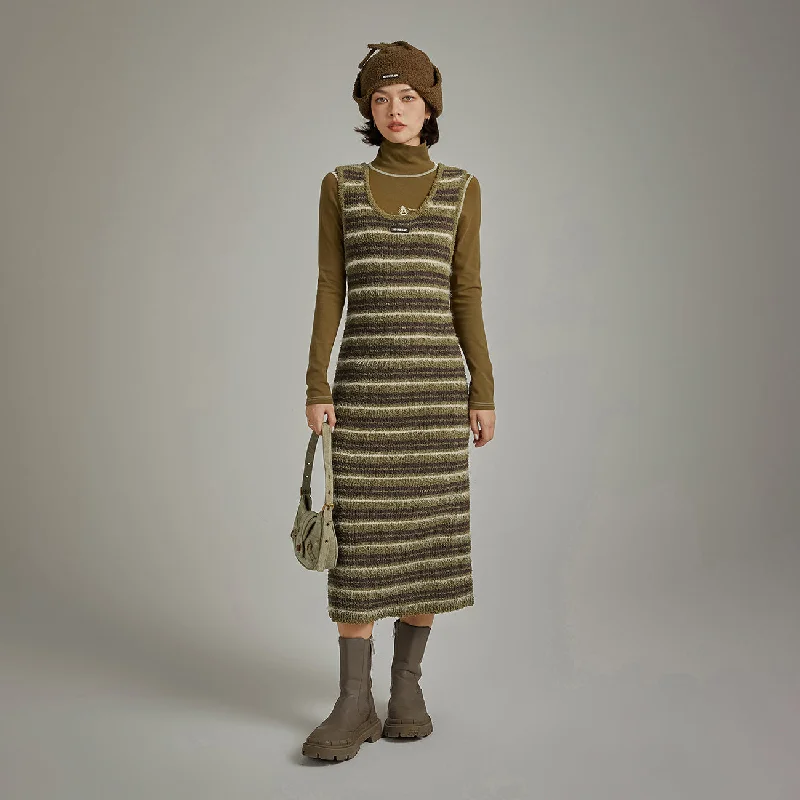 Striped Tank Top Long Dress Cashmere