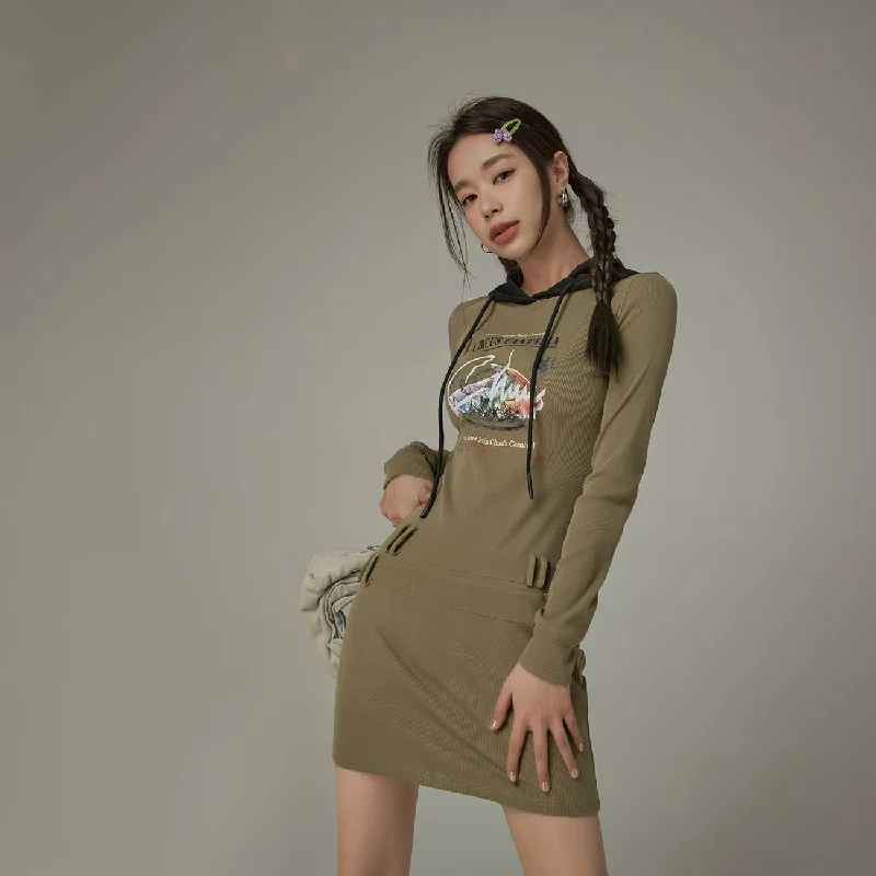 Chuu Circus Mini Hooded Dress Casual Women's Japanese 