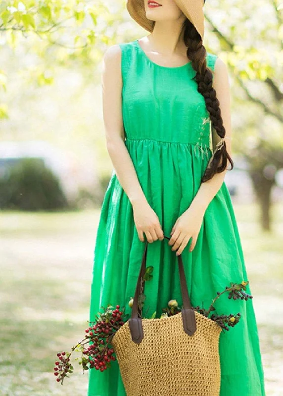 DIY O Neck Sleeveless Summer Wardrobes Work Green Long Dresses Rugged Women's Outdoor DIY O Neck Sleeveless Summer Wardrobes Work Green Long Dresses Rugged Women's Outdoor