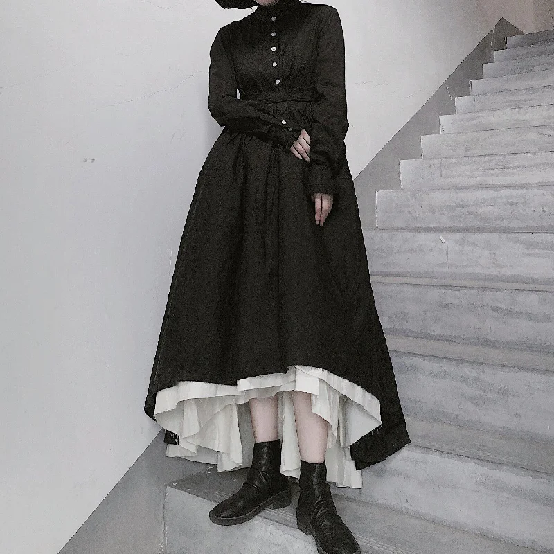 DIY Stand Collar Large Hem Spring Tunics For Women Fashion Ideas Black Dresses Feminine Women's Style DIY Stand Collar Large Hem Spring Tunics For Women Fashion Ideas Black Dresses Feminine Women's Style