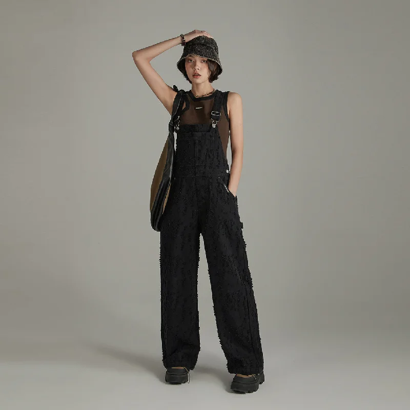 Basic Denim Overall Pants Polished Women's Silk