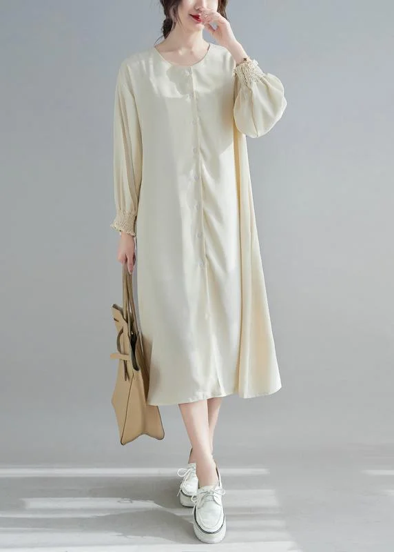 Elegant Nude Wardrobes O Neck Lantern Sleeve A Line Spring Dresses Youthful Women's Anime - inspired Elegant Nude Wardrobes O Neck Lantern Sleeve A Line Spring Dresses Youthful Women's Anime - inspired