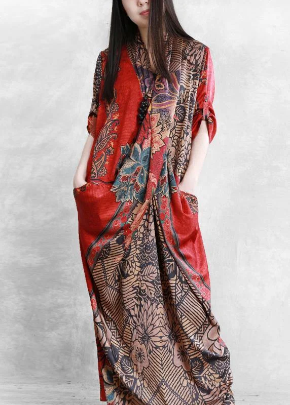 French red print clothes For Women v neck patchwork Plus Size Dresses Dynamic Women's Moto French red print clothes For Women v neck patchwork Plus Size Dresses Dynamic Women's Moto