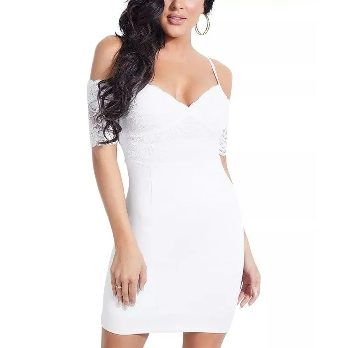 Guess Women's Raquel Dress White Size Small