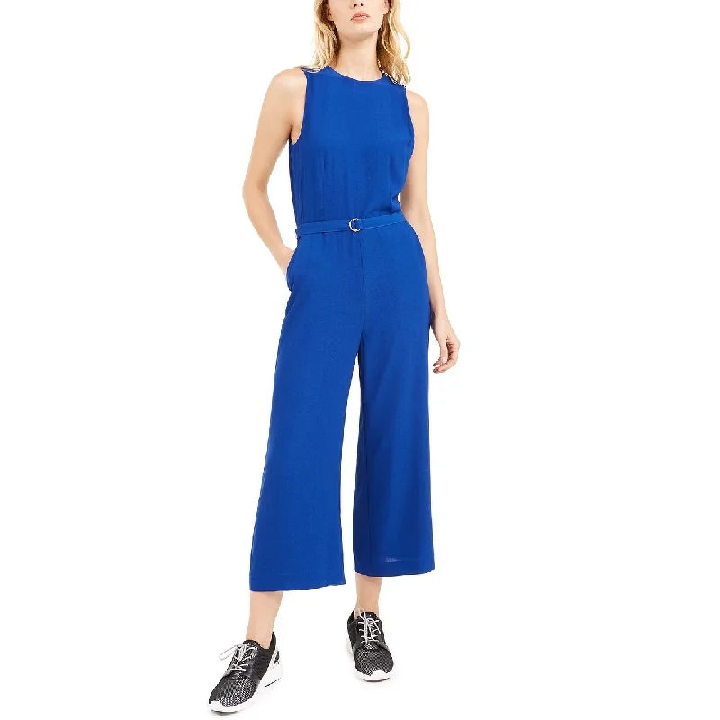 Michael Kors Women's Belted Jumpsuit Blue Size 10