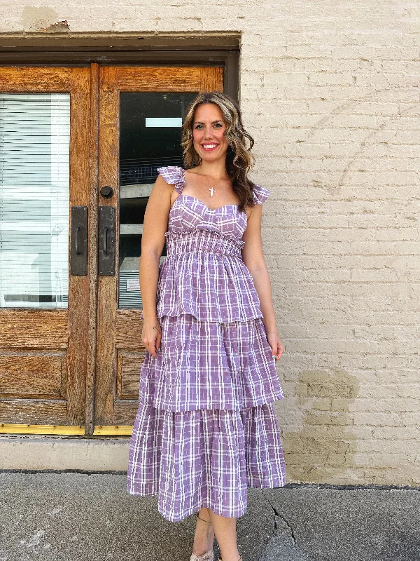 Plaid Sweetheart Midi Dress