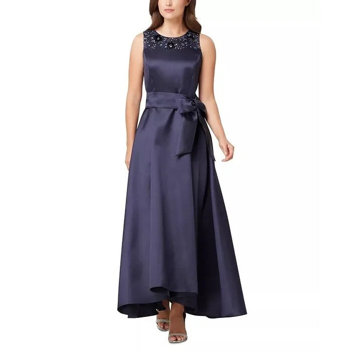 Tahari Women's Embellished Mikado Gown Navy Size 6