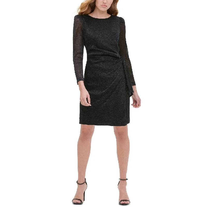 Tommy Hilfiger Women's Metallic Sheath Dress Black Size 16