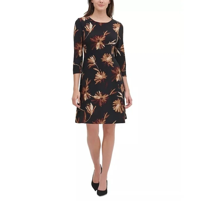 Tommy Hilfiger Women's Miranda Floral Dress Charcoal Size 2