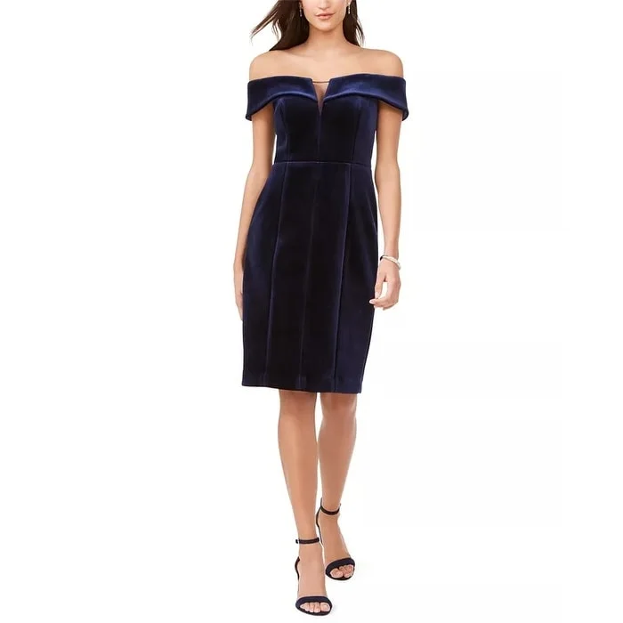 Vince Camuto Women's Strapless Velvet Dress Navy Size 8