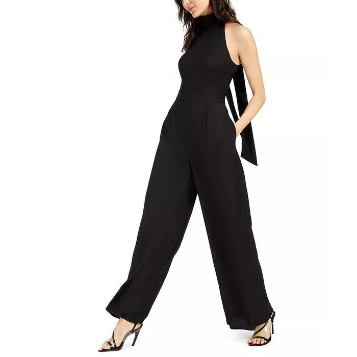 Vince Camuto Women's Tie-Back Halter Jumpsuit Black Size 10