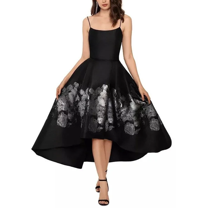 XSCAPE Women's Brocade High-Low Ball Gown Black Size 6