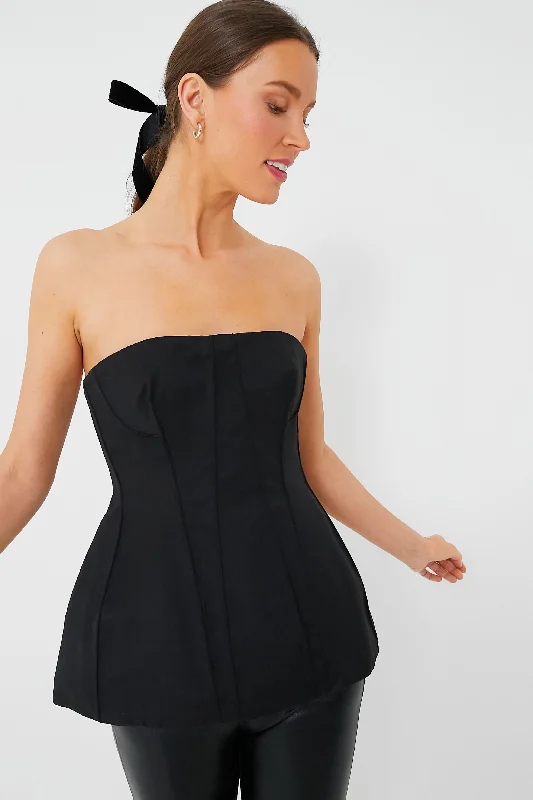 Black Parker Sleeveless Bustier Top