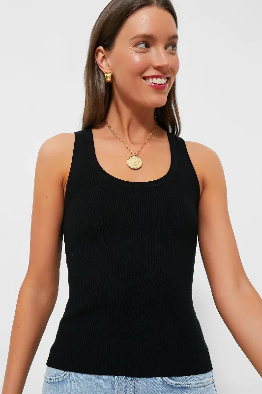 Black Shelby Rib Knit Tank