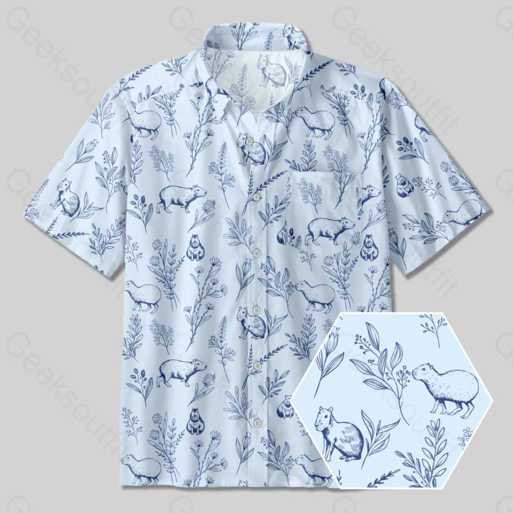 Capybara Button Up Pocket Shirt