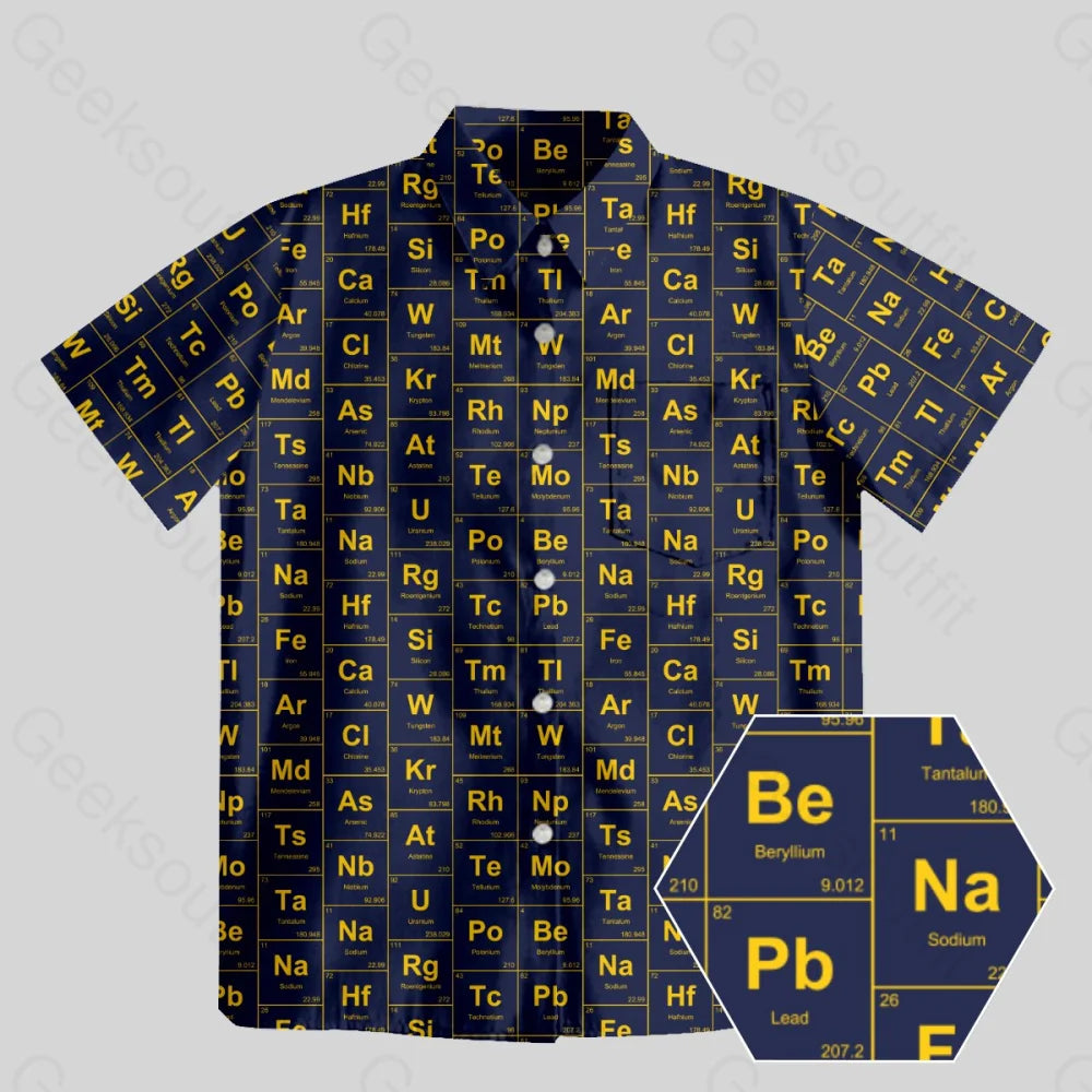 Chemical Elements Navy Button Up Pocket Shirt