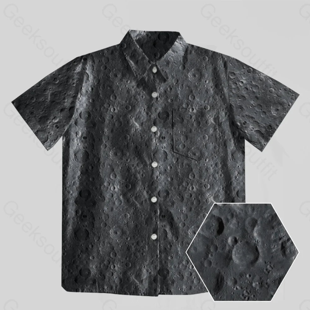 Lunar Surface Button Up Pocket Shirt