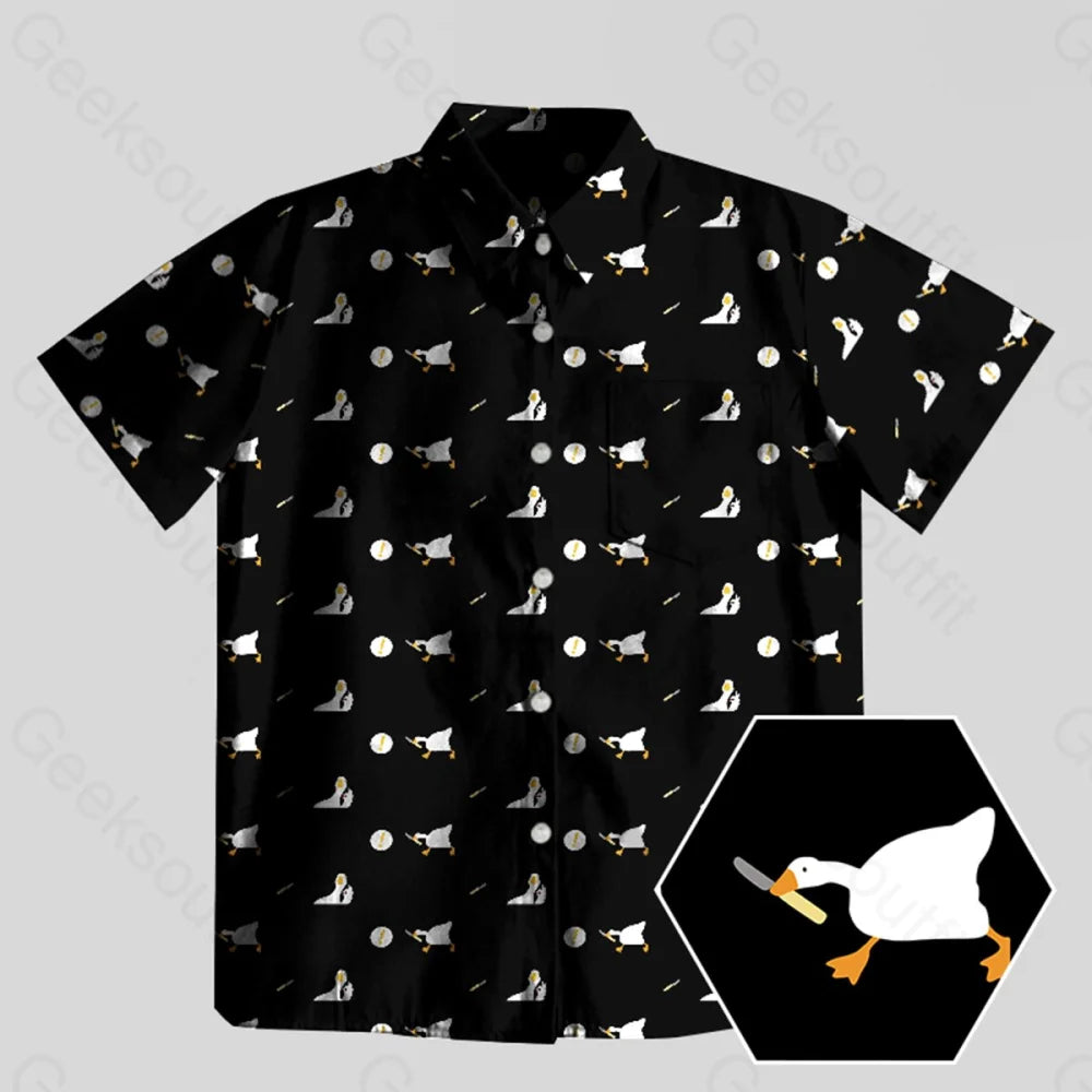 Peace Was Never An Option Goose Black Button Up Pocket Shirt