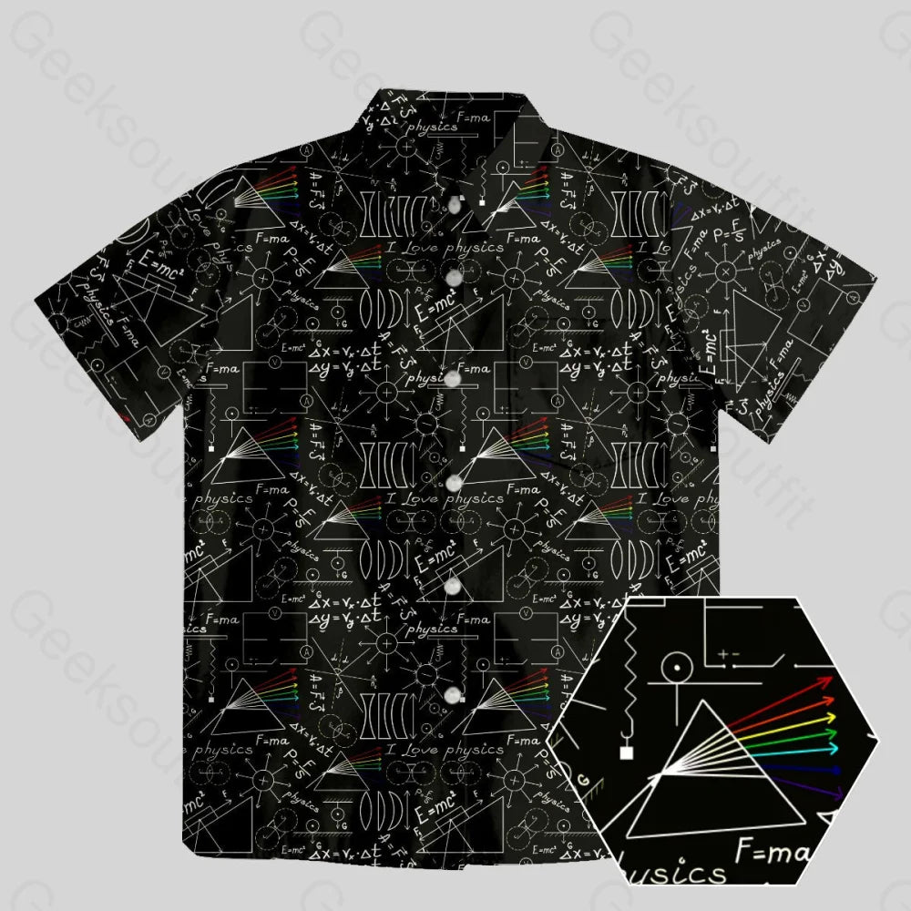 Physics Notes Button Up Pocket Shirt